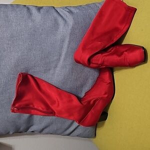 Red stretch boots